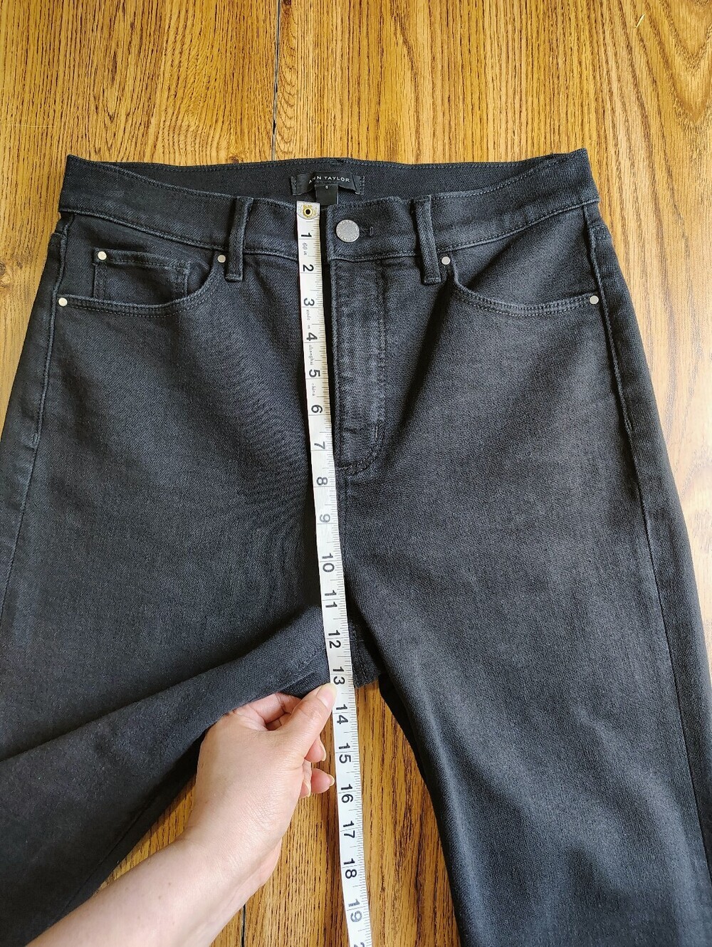 Ann Taylor The Boot Cut High Rise Women's Denim Jeans Black Stretch sz 8. - Picture 12 of 16